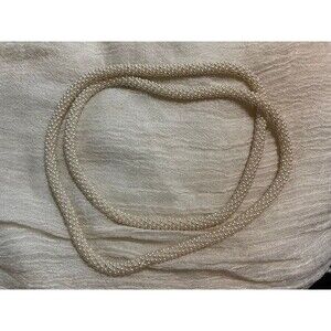 Thick Seed Bead Faux Pearl Over the Head Vintage Necklace